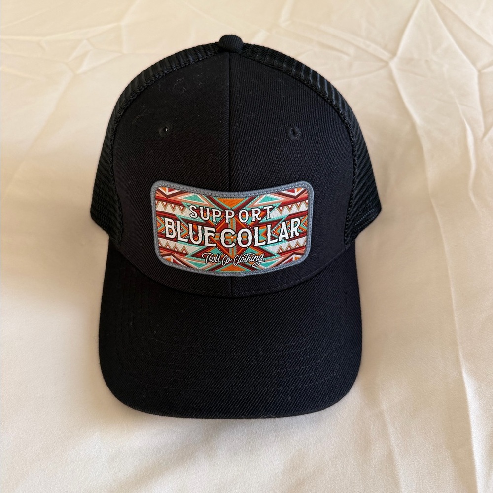 Troll Co Support Blue Collar hat